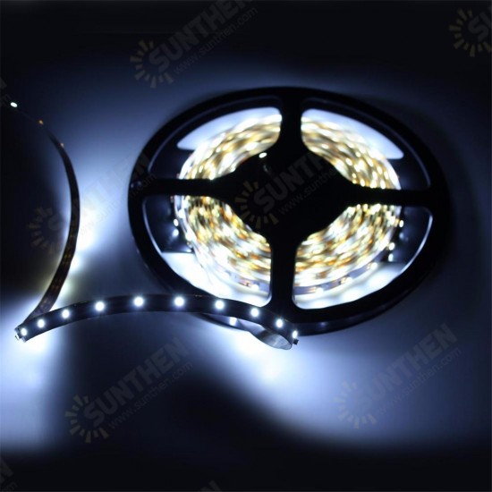 5pc 5M Non-Waterproof Cool White 3528 SMD 300 LED Strip Light DC12V for DIY Indoor Home Car