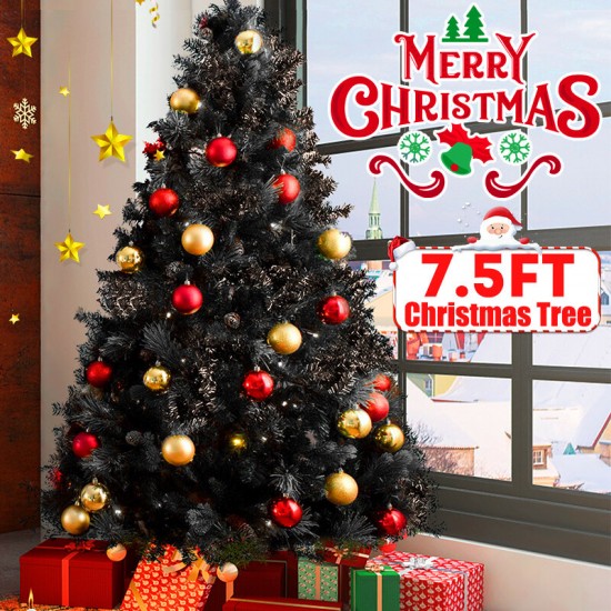 7.5Ft PVC Artificial Christmas Tree Stand Indoor Outdoor Holiday Xmas Decoration Gift
