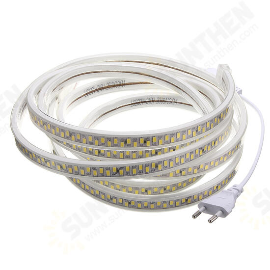 AC220V 3M Waterproof SMD5730 5630 Flexible LED Strip Tape Rope Light EU Plug for Home Decoration