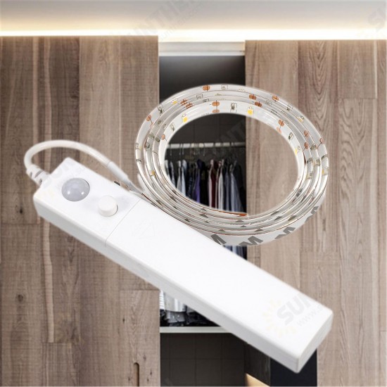 Battery Operated 1M LED Wireless PIR Motion Sensor Wardrobe Cabinet Strip Light