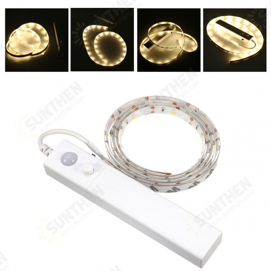 Battery Operated 1M LED Wireless PIR Motion Sensor Wardrobe Cabinet Strip Light