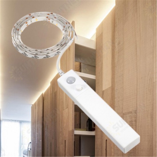 Battery Operated 1M LED Wireless PIR Motion Sensor Wardrobe Cabinet Strip Light