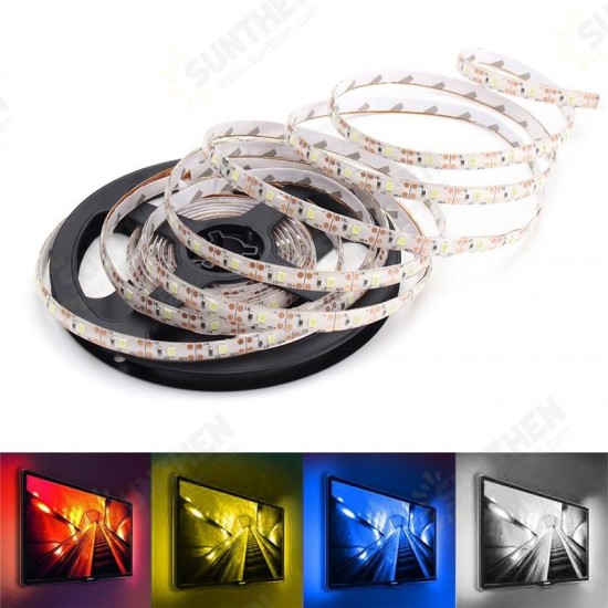 DC5V 5M USB 2835 SMD Pure White Warm White Red Blue Waterproof LED Strip TV Backlight