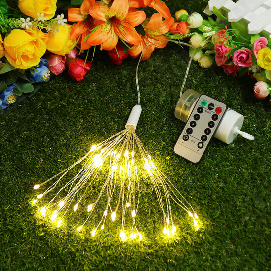 Hanging LED Firework Fairy String Light 8Modes Remote Home Party Wedding Decor