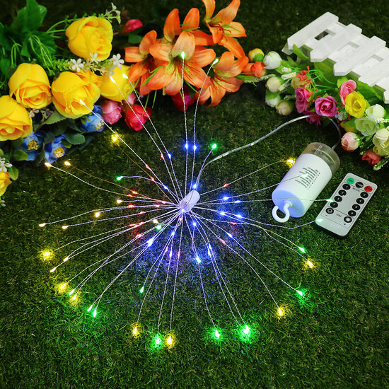 Hanging LED Firework Fairy String Light 8Modes Remote Home Party Wedding Decor