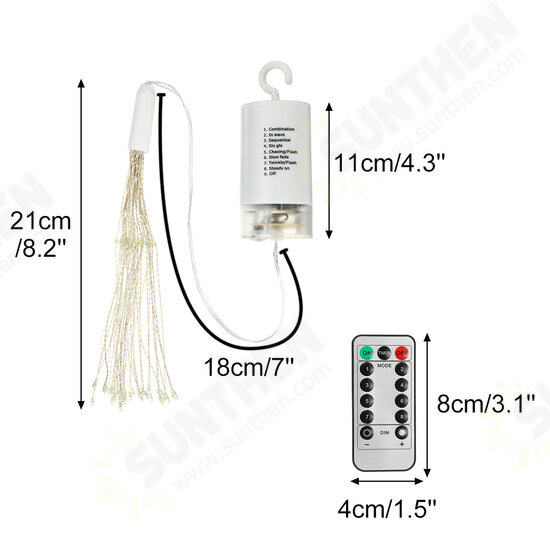 Hanging LED Firework Fairy String Light 8Modes Remote Home Party Wedding Decor