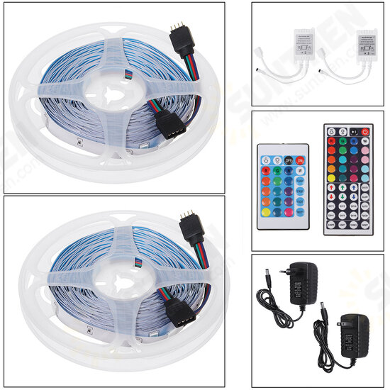 RGB LED Light Strip with 24/44Key Remote Controller 5050 SMD Cuttable Linkable Christmas Decorations Clearance Christmas Lights