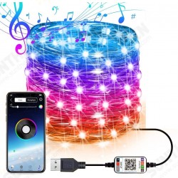 USB Fairy Lights LED String Music Sync Bluetooth APP Phone Indoor Outdoor Twinkle 32.8FT Hanging Curtain String Lights Color Changing Starry Lights USB Fairy Lights LED String Music Sync Bluetooth APP Phone Indoor Outdoor Twinkle 32.8FT Hanging Curtain String Lights Color Changing Starry Lights
