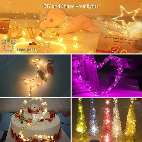 USB Fairy Lights LED String Music Sync Bluetooth APP Phone Indoor Outdoor Twinkle 32.8FT Hanging Curtain String Lights Color Changing Starry Lights