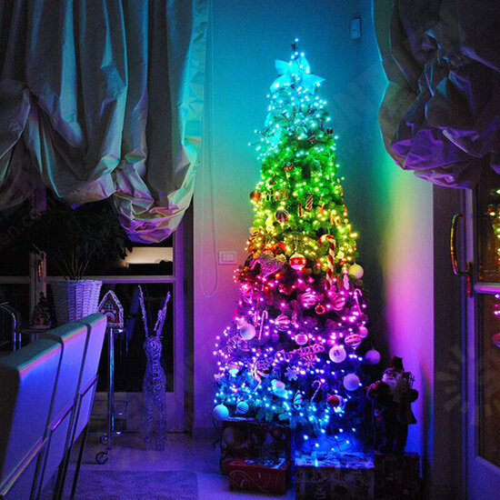 USB Fairy Lights LED String Music Sync Bluetooth APP Phone Indoor Outdoor Twinkle 32.8FT Hanging Curtain String Lights Color Changing Starry Lights