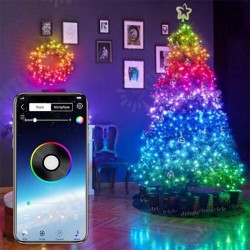 USB Fairy Lights LED String Music Sync Bluetooth APP Phone Indoor Outdoor Twinkle 32.8FT Hanging Curtain String Lights Color Changing Starry Lights USB Fairy Lights LED String Music Sync Bluetooth APP Phone Indoor Outdoor Twinkle 32.8FT Hanging Curtain String Lights Color Changing Starry Lights