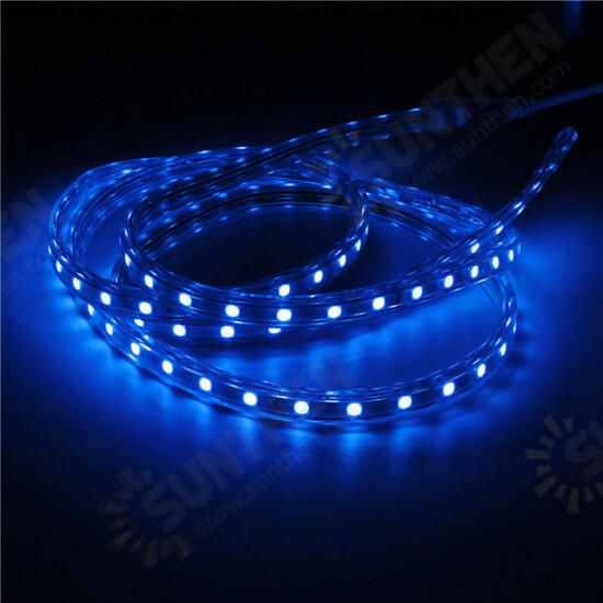 Waterproof IP67 2M 60SMD 5050 Red/Blue/Green/Warm White/White/RGB LED Light Strip 220V