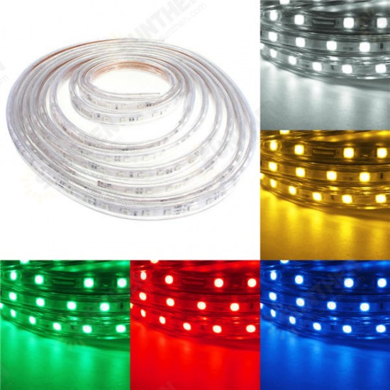 Waterproof IP67 5M 300SMD 5050 Red/Blue/Green/Warm White/White/RGB LED Light Strip 220V