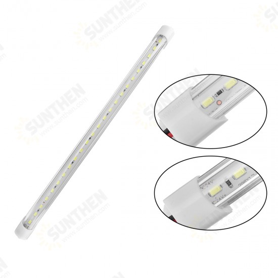 12V/24V 30cm 24LED 5W Car Interior Light Strip Bar Van Bus Caravan Truck ON/OFF Switch