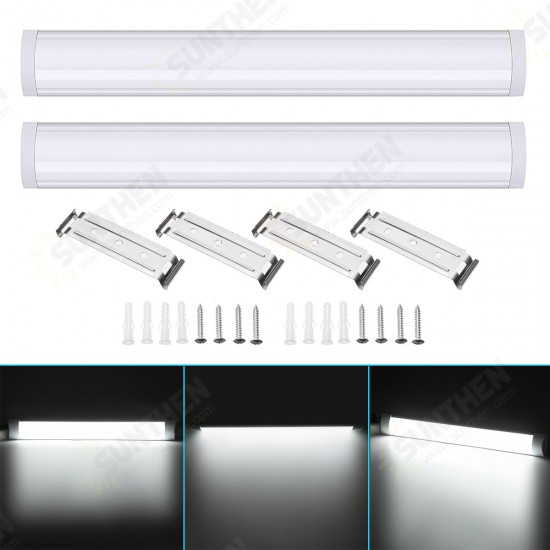 2PCS 60cm Ceiling Batten Linear 2835SMD Tube Light Bar Surface Mount 20W Purification Tube Light 85-265V