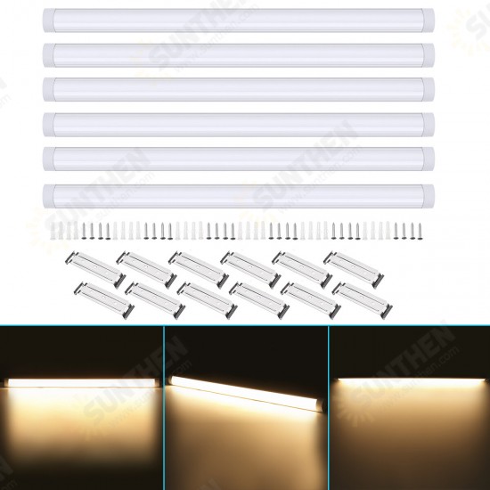 6Pcs 120cm AC85-265V LED Surface Mount Lights 2835SMD LED Batten Linear Tube Light for Office Supermarket Home