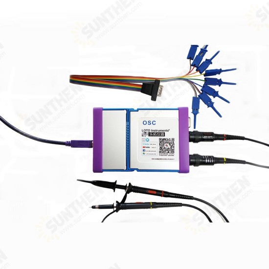 OSCH02H 2 Channel USB PC Virtual Digital Oscilloscope 100MHz Bandwidth 1GSa/s Sampling Rate Logic Analyzer