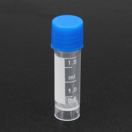10pcs 1.8ml Plastic Graduated Vial 0.063oz Cryovial Tube Sample