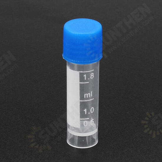 10pcs 1.8ml Plastic Graduated Vial 0.063oz Cryovial Tube Sample