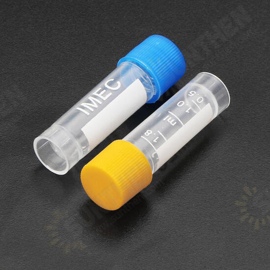 10pcs 1.8ml Plastic Graduated Vial 0.063oz Cryovial Tube Sample