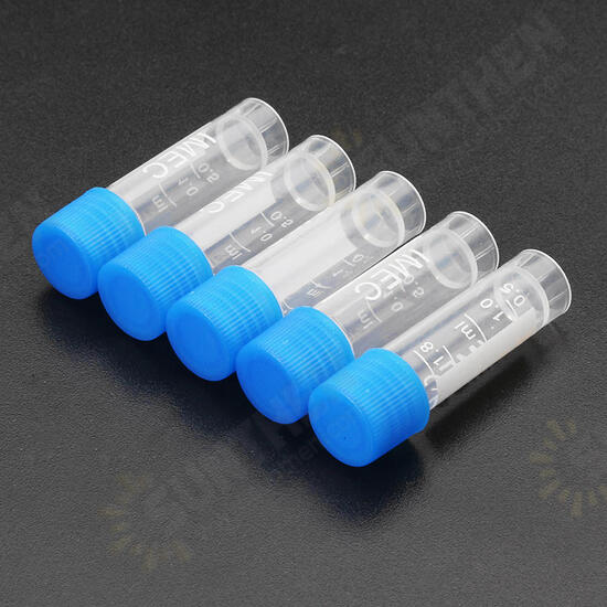 10pcs 1.8ml Plastic Graduated Vial 0.063oz Cryovial Tube Sample