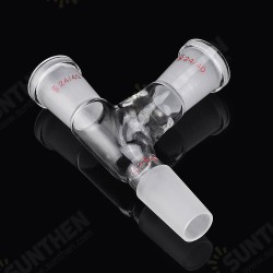 24/40 Three Way Glass Adapter 75 Degree Bent Distillation Head Lab Chemistry Glassware 24/40 Three Way Glass Adapter 75 Degree Bent Distillation Head Lab Chemistry Glassware