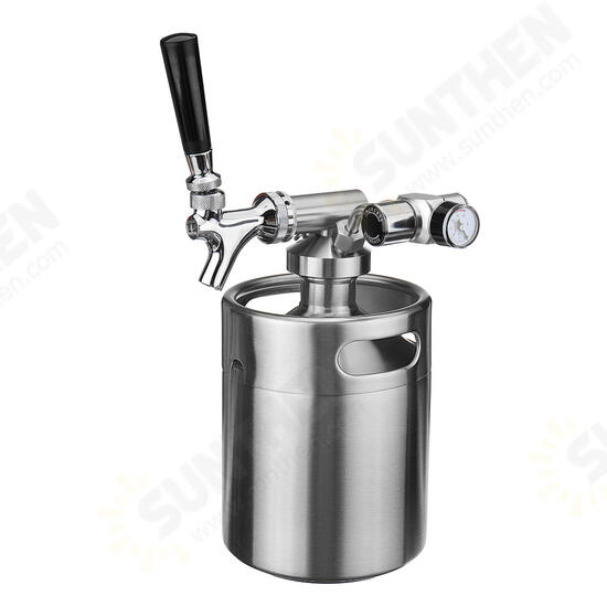 2/4/5L Homebrew Growler Mini Keg Stainless Steel Bar Beer Wine Making Tools Valve