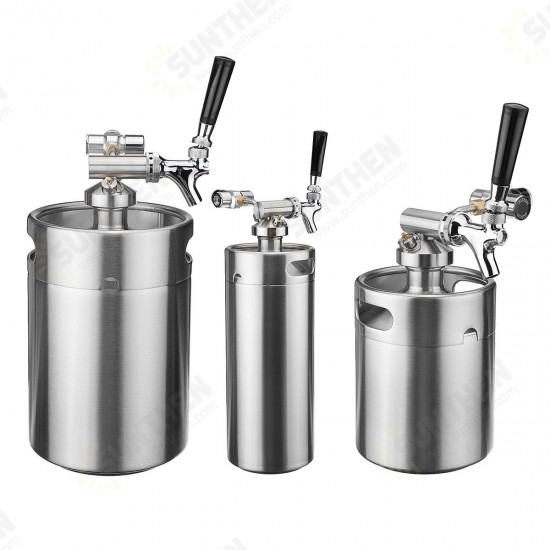 2/4/5L Homebrew Growler Mini Keg Stainless Steel Bar Beer Wine Making Tools Valve