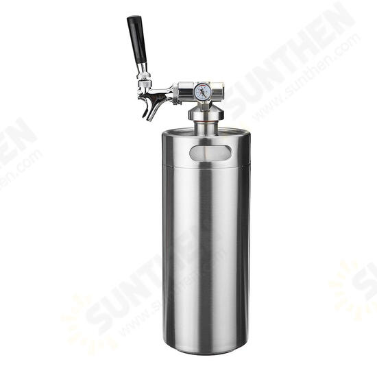 2/4/5L Homebrew Growler Mini Keg Stainless Steel Bar Beer Wine Making Tools Valve