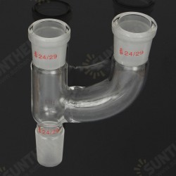 3 Way Glass Claisen Adapter w/ 24/29 Joints Borosilicate Connecting Adapter Glassware 3 Way Glass Claisen Adapter w/ 24/29 Joints Borosilicate Connecting Adapter Glassware
