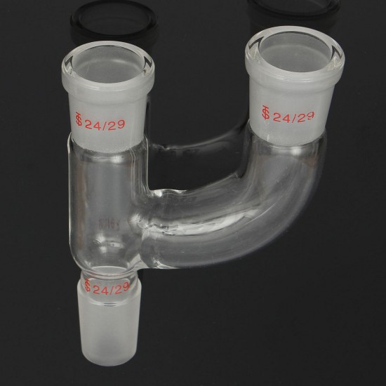 3 Way Glass Claisen Adapter w/ 24/29 Joints Borosilicate Connecting Adapter Glassware