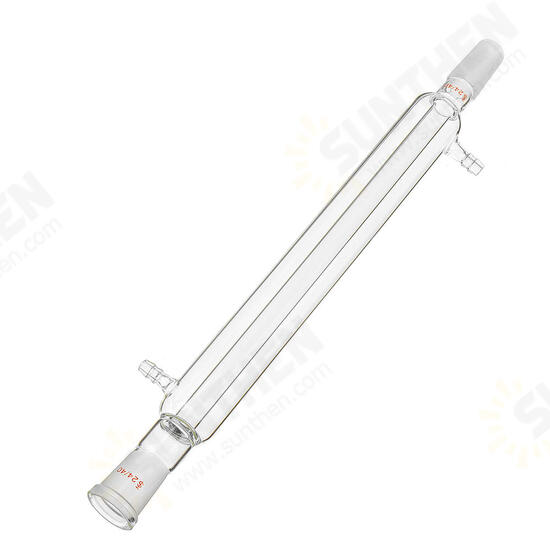 300mm 24/40 Glass Straight Liebig Condenser West Condenser Lab Distillation Glassware