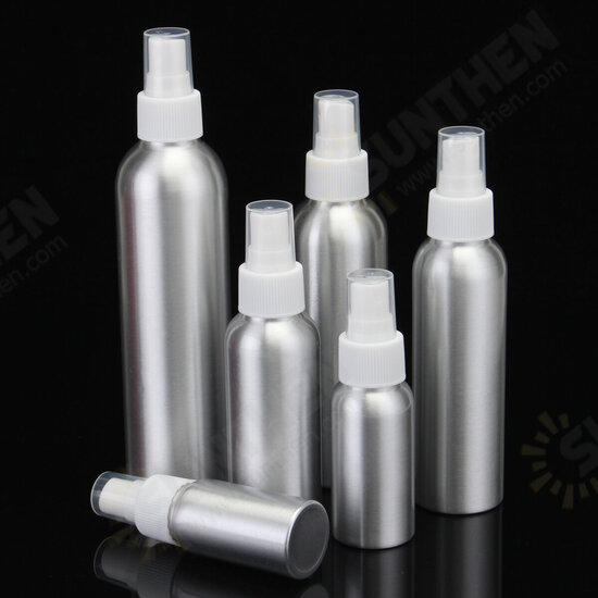 30ml-250ml Empty Aluminum Metal Spray Bottle Transparent/White Fine Mist Spray Head Portable Sprayer