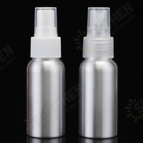 30ml-250ml Empty Aluminum Metal Spray Bottle Transparent/White Fine Mist Spray Head Portable Sprayer