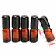 5mL Empty Brown Amber Glass Roll on Bottle Refillable Metal Roller Ball Essential Oil Liquid Bottle