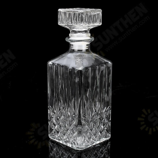 800ml Diamond Glass Bottle Vintage Glass Crystal Bottle Drink Decanter Carafe Bar