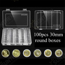 Coins Holder Storage Box Hold 100Pcs 30mm Round Coins Boxes Plastic Protector Coins Holder Storage Box Hold 100Pcs 30mm Round Coins Boxes Plastic Protector