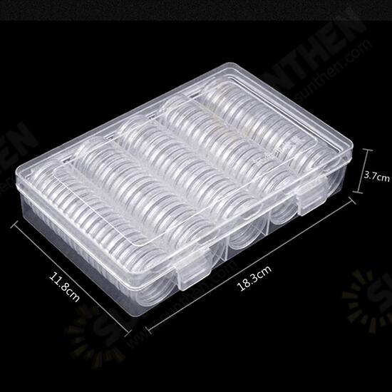 Coins Holder Storage Box Hold 100Pcs 30mm Round Coins Boxes Plastic Protector