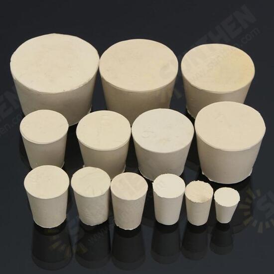 Flask Test Tube Solid WhiteTapered Rubber Stopper Plug Bung Laboratory Seal Ring Apparatus