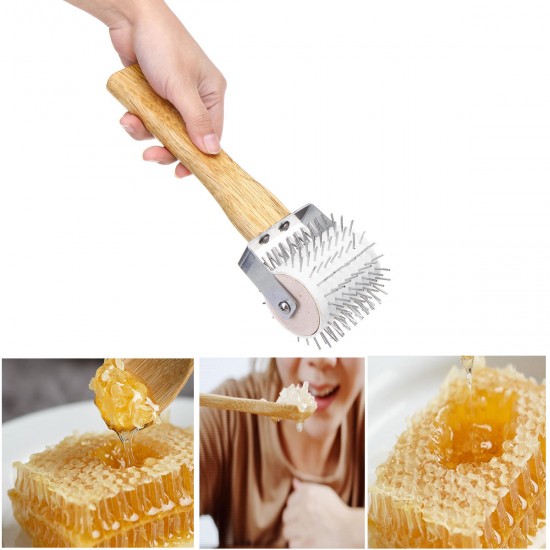 Honey Uncapping Roller Extracting Needle Roller Bee Comb Beekeeping Tools Set