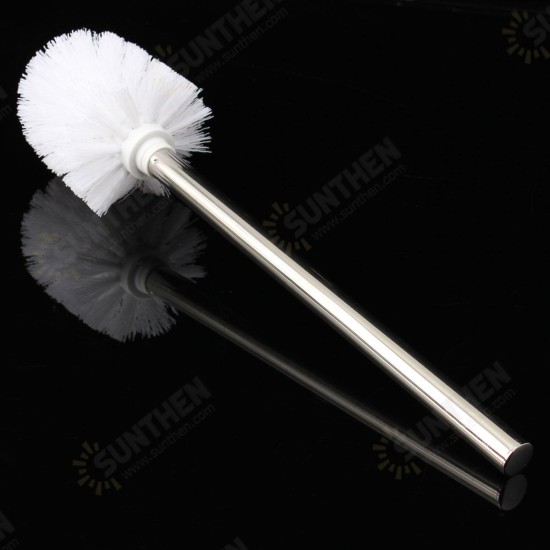 Stainless Steel WC Bathroom Cleaning Toilet Brush White Head Holders Cleaning Brushes