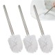 Stainless Steel WC Bathroom Cleaning Toilet Brush White Head Holders Cleaning Brushes