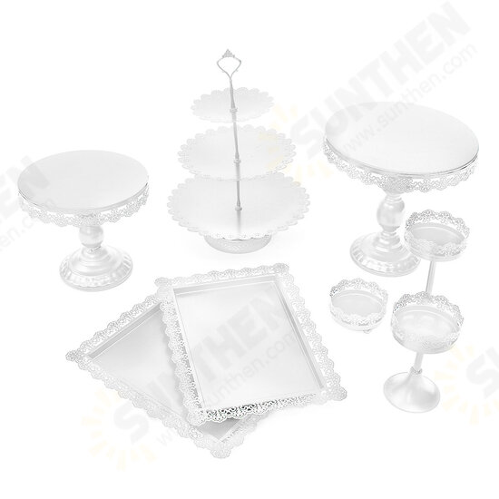 Wedding Cake Stand Crystal Decor Supplies Metal Cupcake Holder Crystal Plates Set