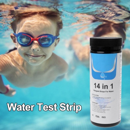 100PCS Upgrade 14-in-1 Drinking Water Check Strip Tap Water Quality Check Strip For Check Hardness PH Bromine Nitrate Water Quality Check