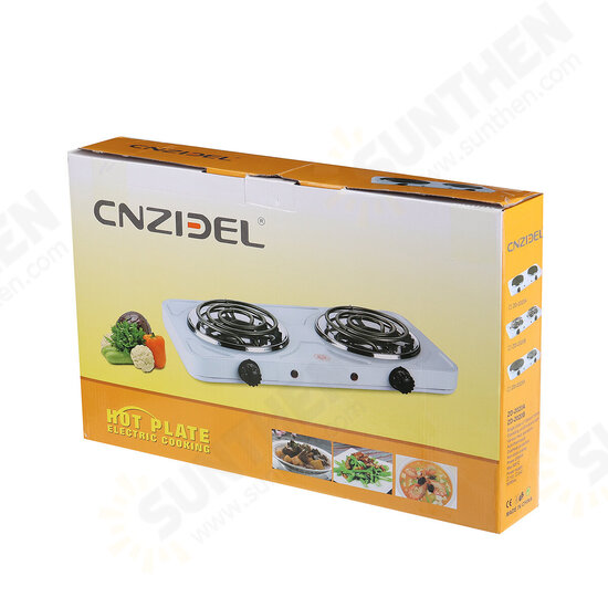 110V 2000W Portable Double Electric Stove Burner Hot Plate Cooking Heater