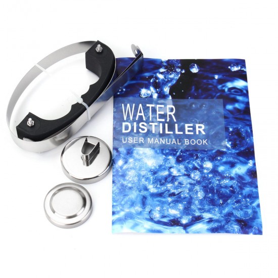 110V 4L Pure Water Distiller 750W Stainless Steel Purifier Filter Machine w/ Glass Container