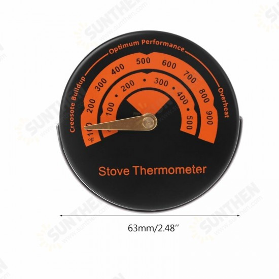 1PC Alloy Magnetic Stove Flue Pipe Thermometer Dropshipping Magnetic Wood Stove Thermometer Fireplace Fan Stove Thermometer BBQ Thermometer