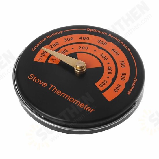 1PC Alloy Magnetic Stove Flue Pipe Thermometer Dropshipping Magnetic Wood Stove Thermometer Fireplace Fan Stove Thermometer BBQ Thermometer