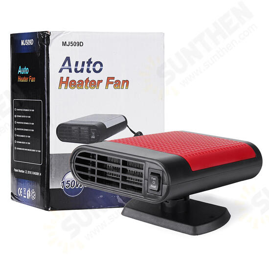 2 in 1 Portable Car Heater Cooler Fan 12V/24V Air Warmer Windscreen Demister Defroster