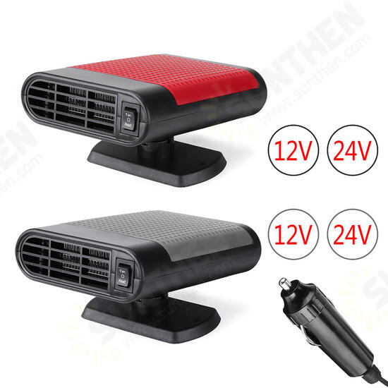 2 in 1 Portable Car Heater Cooler Fan 12V/24V Air Warmer Windscreen Demister Defroster